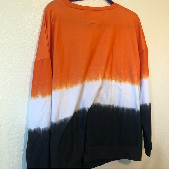 Tees2urDoor Halloween Ombré Tye Die Plus Size LightWeight Sweatshirt - Picture 6 of 7